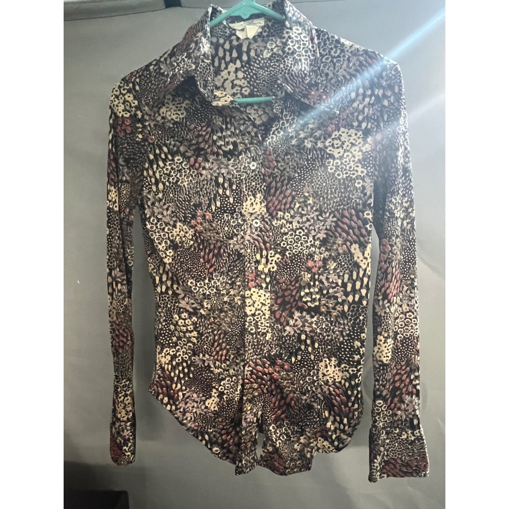 Vintage Jonathan Martin California Animal Floral Print Button Down Shirt 9/10